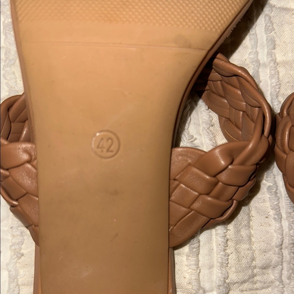 Braided Tan Women's Heeled Sandals - Picture 6 of 6